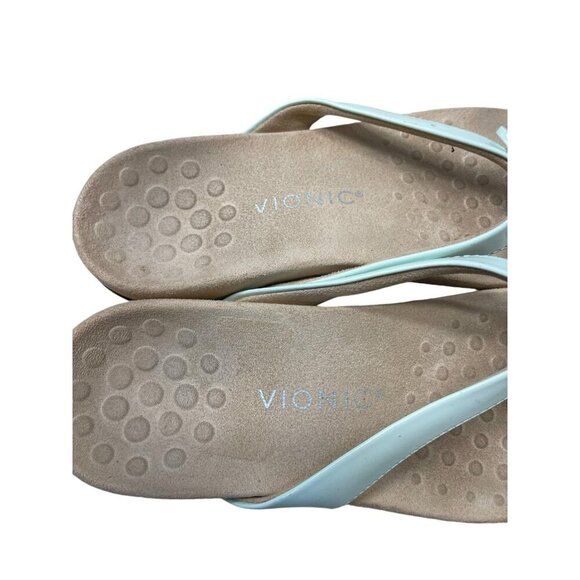 Vionic Bella Womens Orthotic Sandal Mint Patent Synthetic US Size 8.5 Bow - Picture 2 of 6